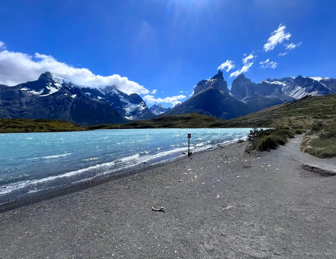 Cuernos del Paine reflected in Lago Nordenskjold on the private panoramic tour